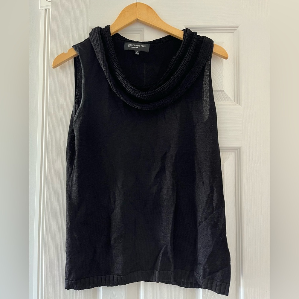Jones New York Classic Black Knit Top